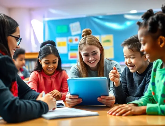 Student receiving positive reinforcement from the teacher, illustrating the benefits of praise and rewards in motivating students with learning disabilities.