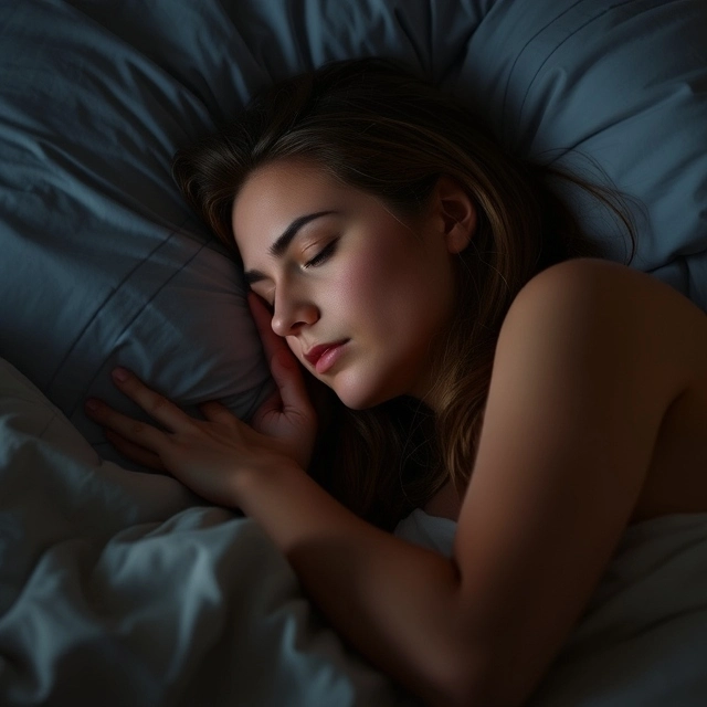 A person sleeping peacefully symbolizes sleep's crucial role in mental health.