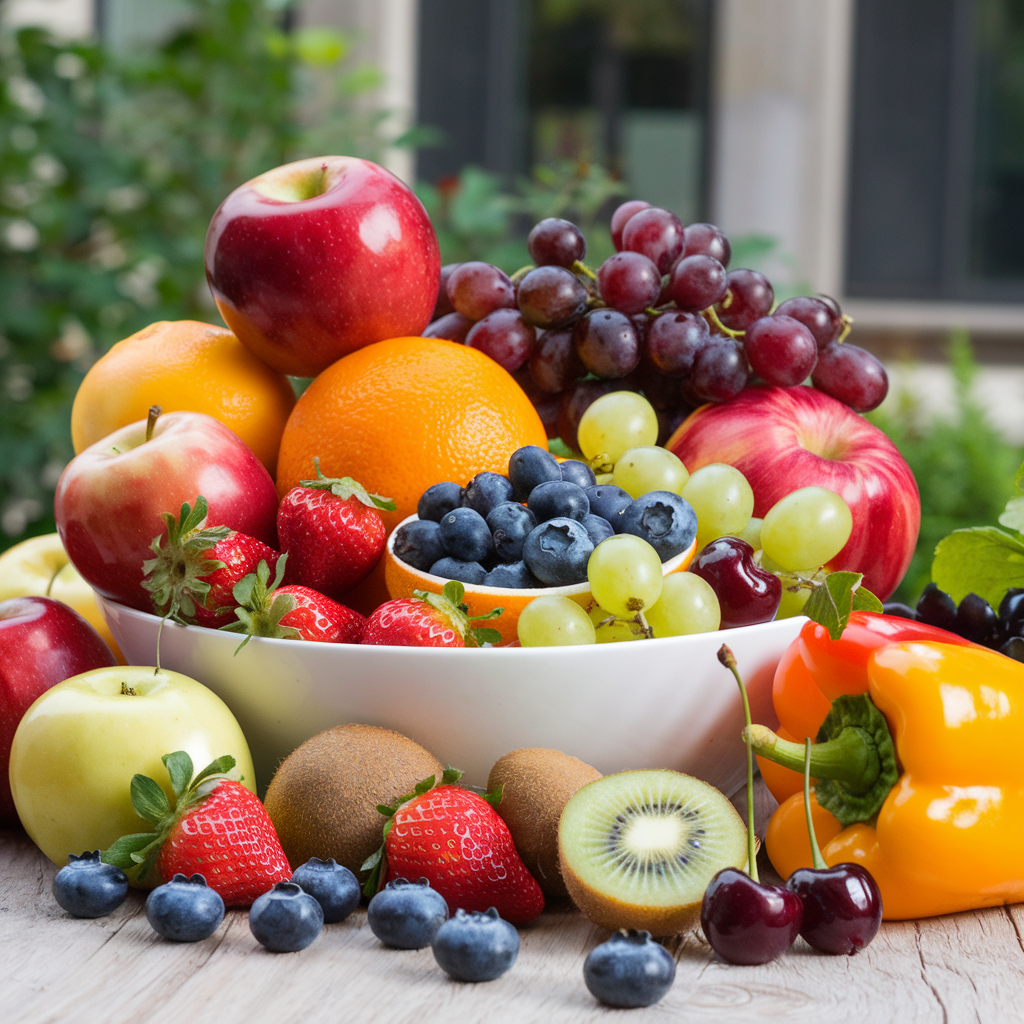 The table was decorated with a variety of healthy snacks like fruits, dry fruits and yogurt etc.